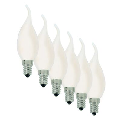 Set of 6 LED candles "gust of wind" E14