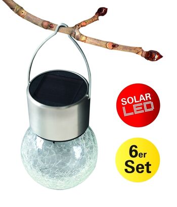 Lampe solaire LED CRACKLE (lot de 6) 2