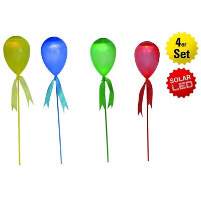 Set of 4 LED decorative solar "Balloon" as a skewer or hanging