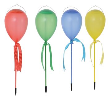 Lot de 4 LED solaires décoratives "Ballon" en brochette ou à suspendre 4