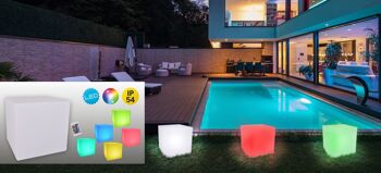 Cube décoratif LED pour extérieur RVB s : 55cm 5