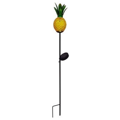 Piqueta solar LED "piña" naranja 81cm