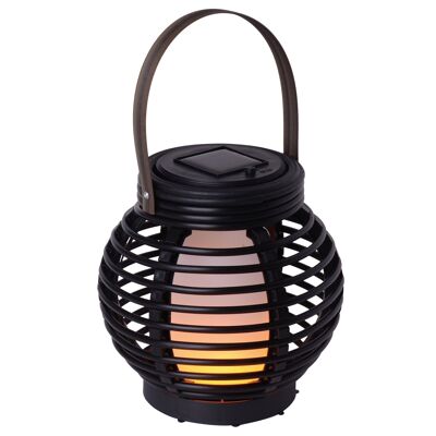 Decorazione da tavolo solare a LED "fiamma rattan" h:15cm