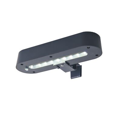 Set of 2 LED gutter lights with solar grey