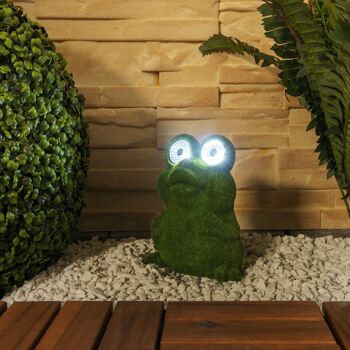 Lampe d'extérieur solaire LED "grenouille assise" h: 17,5cm 5