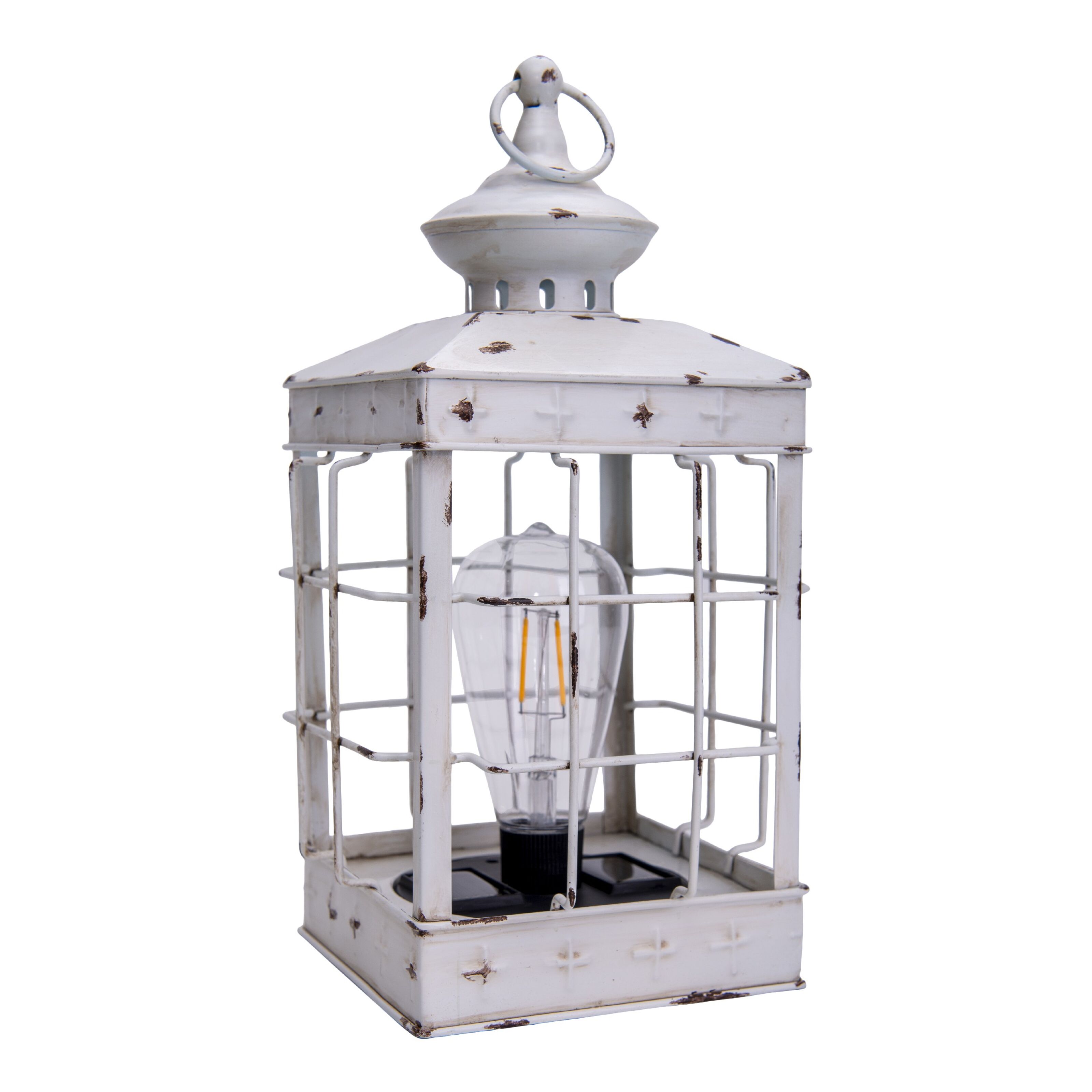 wholesale decorative solar light antique lantern 31.5cm h: LED Buy white