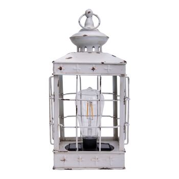 Lanterne lumineuse solaire décorative à LED h: 31,5 cm blanc antique 3