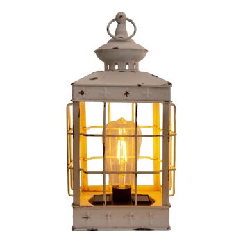 Lanterne lumineuse solaire décorative à LED h: 31,5 cm blanc antique 4