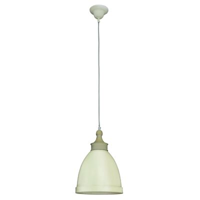 Metal pendant light "Pinhead" with wood look attachment