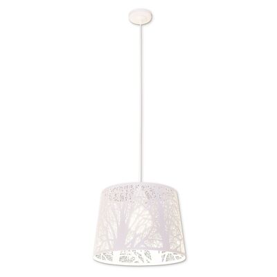 Lampada a sospensione "White Wood" con decoro a rami