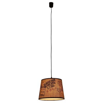 Pendant light with textile lampshade "Print"