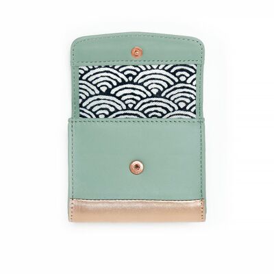 KAWAII square | jade | Leather card holder | Mini wallet