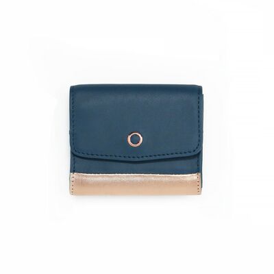 KAWAII square | sapphire | Leather card holder | Mini wallet