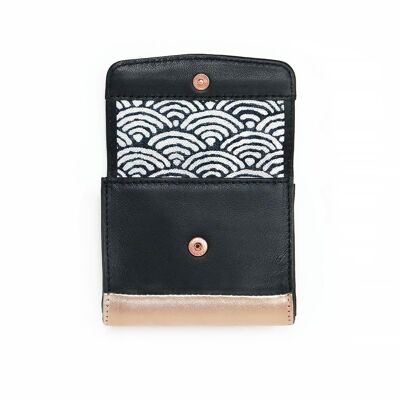 KAWAII square | lava | Leather card holder | Mini wallet