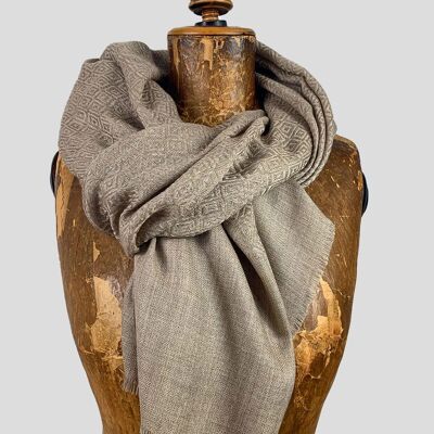 Cashmere scarf - Diamond - brocade gold / natural
