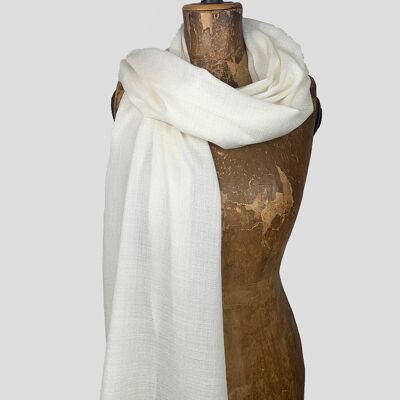 Baby cashmere scarf - white