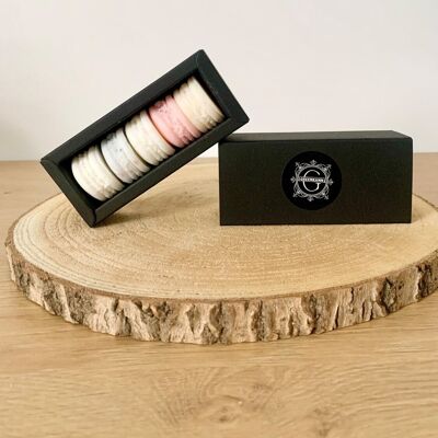 Box of scented wax macaroons for Gift