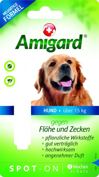 Amigard spot-on chiens> 15 kg, carte simple 1 x 4 ml