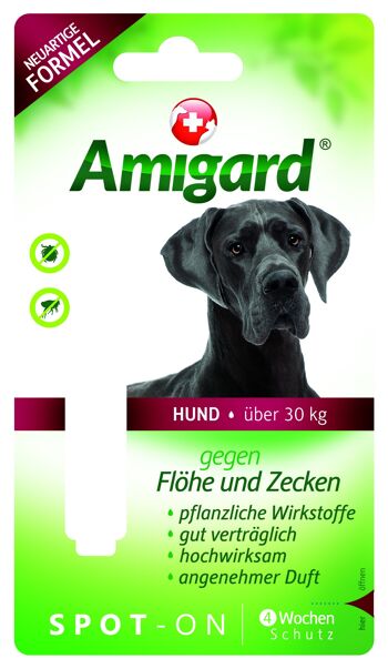 Amigard spot-on chiens 30 kg, carte simple 1 x 6 ml