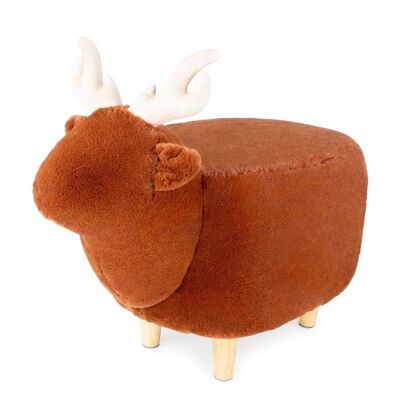 Stool, Le Cerf, brown, polyester / wood