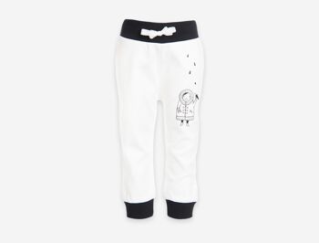 Pantalon, blanc avec imprimé esquimau devant 1