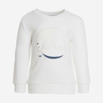 Sweatshirt, White with polar bear applique
