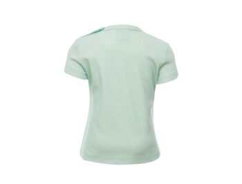 T-shirt à manches courtes, vert avec imprimé lapin devant 2
