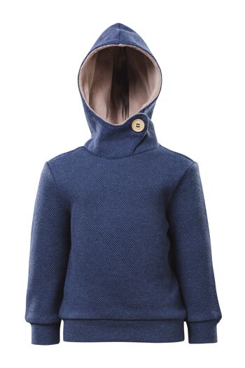 Sweat à capuche, Dark Denim Melange (2/3 - 5/6 ans) 1