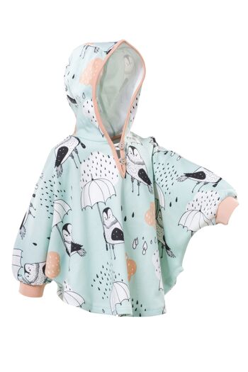 Poncho, imprimé Rain Birds Allover sur vert - 5/6 ans, 110/116 cm 1