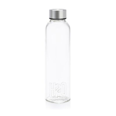 Flasche, H 2 O, 0,5 l, Borosilikat