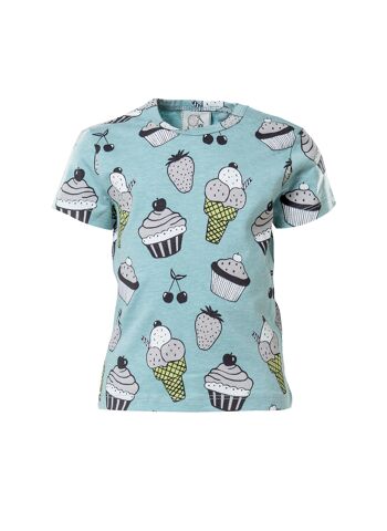 T-shirt bébé à manches courtes, bonbons et fruits 1