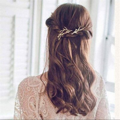 Golden hair jewelry brass tree branch women's hairstyle