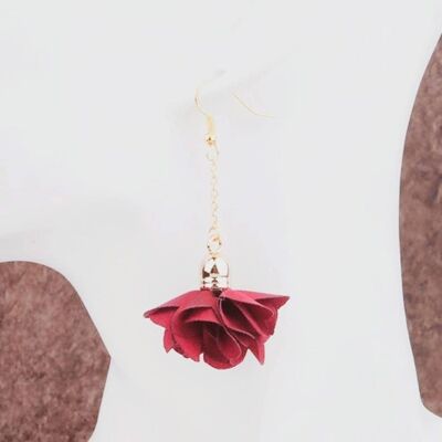 Boucles d'oreilles fleurs grenat bijou femme