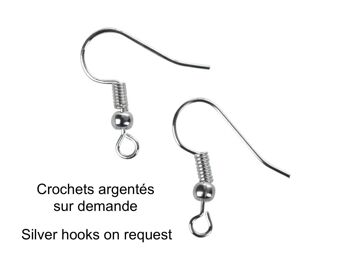 Boucles d'oreilles tissu liberty fleurs, crochets doré 3