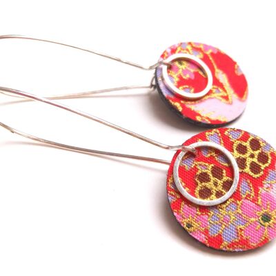 Red japan flower earrings