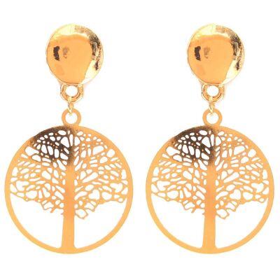 Tree of life brass earrings