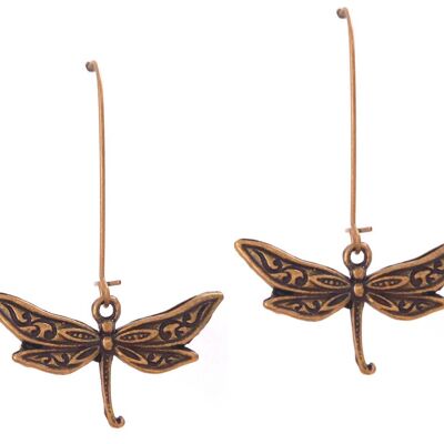 Brass dragonfly earrings