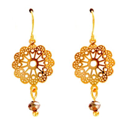 Flower filigree pendant earrings