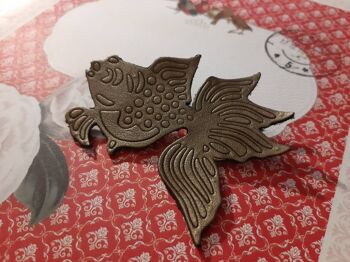 Broche cuir carpe koï japonaise 4