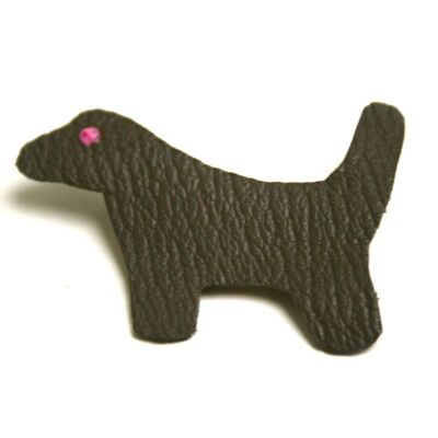 Minimalist dog leather brooch chrome-free goatskin