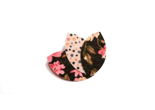 Broche pétales de tissu fleurs pois lotus, cadeau femme