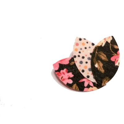 Lotus polka dot flower fabric petals brooch, women's gift