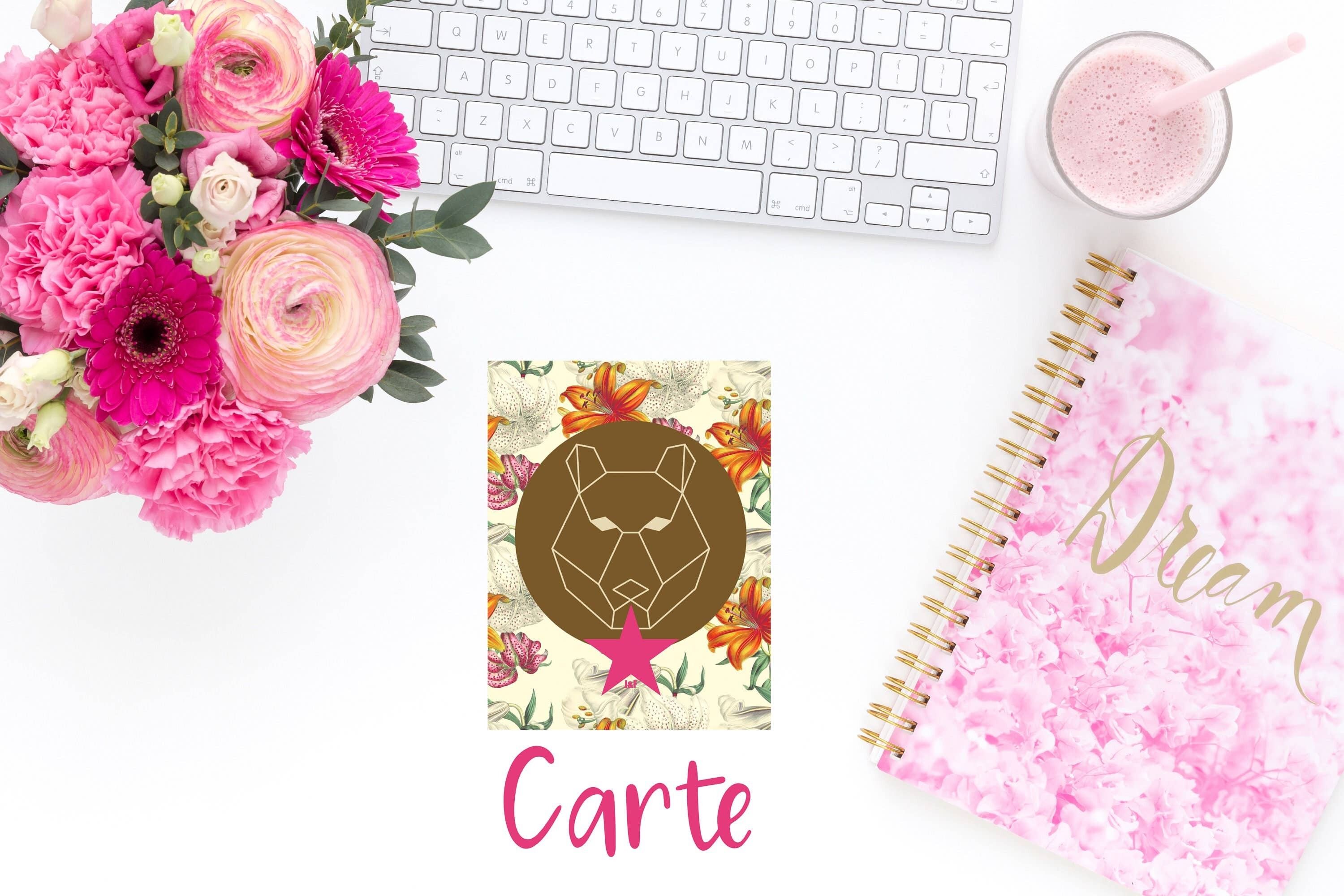 Original Origami Bären Postkarte JUL et FIL