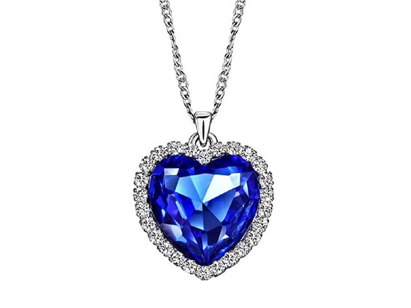 Collana di cristalli a cuore piccolo oceano