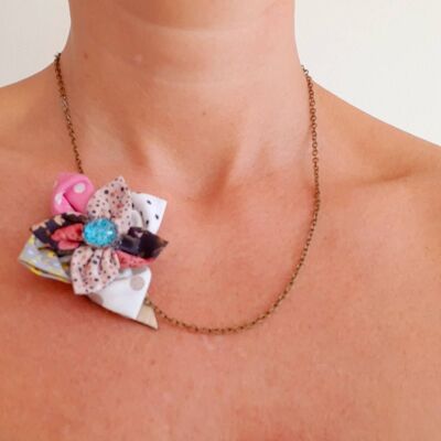 Women's necklace chain flower kansashi leather birthday gift