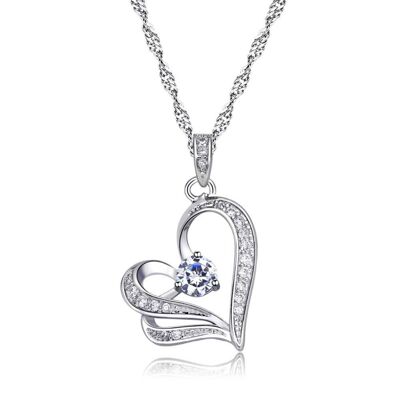 Austrian Crystal Hearts Pendant Necklace