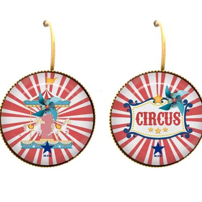 Dissociated circus cabochon stud earrings