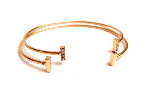 Duo de bracelets jonc superposables BAGUETTES stacking