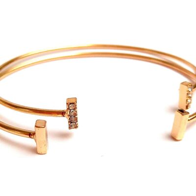 Duo of stackable bangle bracelets BAGUETTES stacking