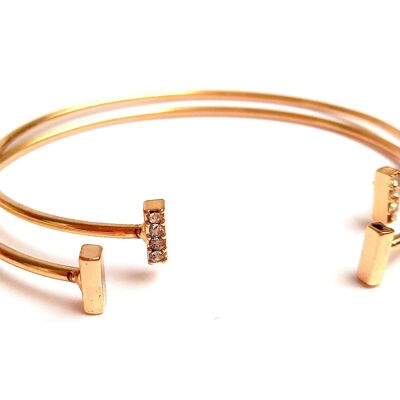 Duo of stackable bangle bracelets BAGUETTES stacking